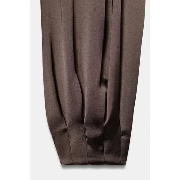 ZARA SATIN BALLOON PANTS - Picture 11 of 11